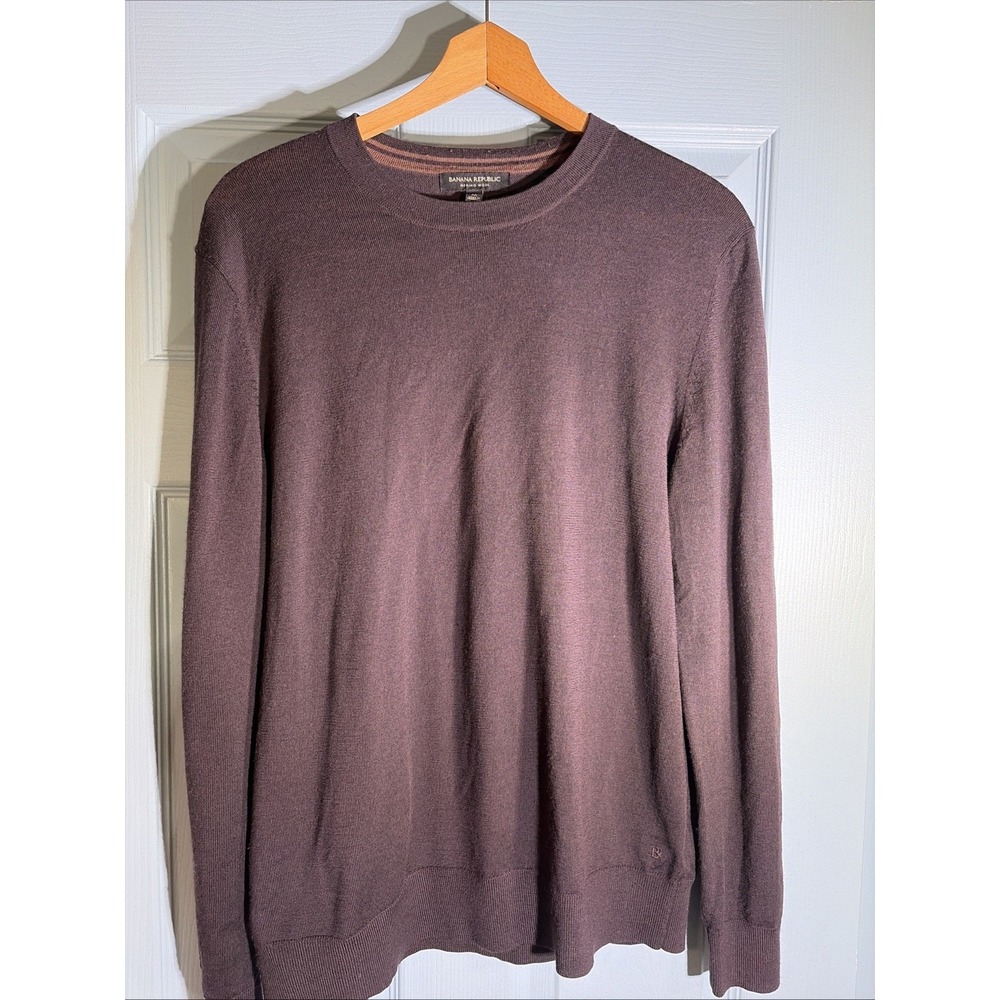 Banana Republic Merino Wool Men's Sweater Brown Medium Classic Fit.
